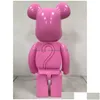 Action Toy Figures 400 Bearbrick Bearbricks Pvc Material Plastic Teddy Bear Cartoon Silly 28Cm Gift Doll Medicom Dh2Os261q