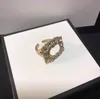 Luxe diamanten designer ringen rode edelstenen gouden G-letters liefdesring voor damesontwerpers sieraden mode parelring huwelijksgeschenken 925 zilver