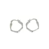 Boucles d'oreilles créoles REAL.925 argent Sterling blanc/or polygone irrégulier géométrique vague Huggie oreille boucle d'oreille Piercing oreille-os C-EA564