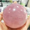 Decorative Figurines Natural Pink Powder Crystal Ball Rose Quartz Sphere Healing