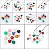 Pendant Necklaces Natural Stone Round Ball Necklace Opal Tigers Eye Pink Quartz Crystal Chakra Reiki Healing Pendum Drop Delivery Je Dhk3A