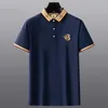 Camisa polo de algodão bordada de alta qualidade, camiseta masculina, roupas da moda coreana, verão, luxo, top 220606