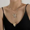 Pendentif Colliers Grand Creux Papillon Pêche Coeur Collier Pour Femmes Déclaration Cadeau Fête Bijoux Accessoire Goutte