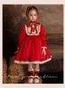 Mädchen Kleider Winter Spanisch Original Süßes Kleid Dickes Klassisches Rot Weihnachten Kinder Für Mädchen Blume