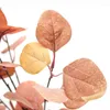 장식용 꽃 실크 잎 유칼립투스 웨딩 장식을위한 인공 녹색 잎 DIY 화환 선물 선물 공예 식물 가짜 꽃