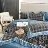 寝具セットイエローベッドシートホームテキスタイルシンプルミルクサンゴベルベット1.8mベッドディングセット両面厚の厚さノルディック冬の暖かいキルト