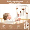 Rattles Mobiles Baby Wooden Bed Bell Bracket Crib Assembly Set Macrame Rainbow Mobile Hanging Toy For Cart Accessorie 230220