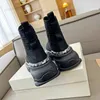 2023 Носки вязаные тренеры с высоким уровнем тренеров в стиле Bold Boot Boots The Boot The Wong и осень эластичная высокая низкая мужская женская женская мод