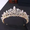 Bijoux de cheveux Baroque Baroque Luxury Rose Gol Crystal Perles coeur Tiaras Bridal Crow