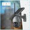 Solar Camera Wi -Fi 1080p HD Outdoor Security ładowne akumulator bezprzewodowy PIR wykrywanie ruchu automatyczne śledzenie