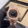 Relógio de luxo de alta qualidade 5711 40mm vidro safira boutique pulseira de aço para atacado data relógio diamante pp l