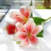 Couronnes de fleurs décoratives impression 3D branche de lys fleurs artificielles d'apparence réelle pour la décoration de mariage à la maison blanc fausses fleurs décor de jardin flores T230217