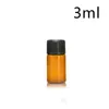 Parfumfles 1 ml 2 ml L 5 ml Amber Druppper Mini Glas Essenti￫le olie Display Flacon Small Serum Per Bruin Monster Container Drop Lever DHLJ8