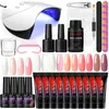 Nagelkonstsatser Extensions Gel Set med Semi-Permanent 10st Extension Gels Nails Accessories and Tools Kit