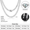 Pass Diamond Tester Lab Grown d Color Vvs Moissanite Tennis Chain Necklace for Men Women