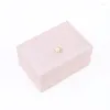 Pochettes à bijoux en cuir PU rose fin, boîte de rangement pour bagues, boucles d'oreilles, Mini cadeau Portable
