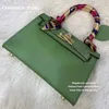 Mode Tassen 22 CM Vrouwen Totes Echt lederen Schoudertassen dame Handtas Hoge Kwaliteit Vrouwelijke Schouder Messenger Bag Echte foto's