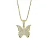 Choker Gold Color Micro Pave 5A Cubic Zirconia Cute Lovely Butterfly Charm Women Fashion Minimal Delicate 16" 4" Box Chain