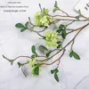 장식용 꽃 3fork 인공 눈 체리 꽃 장식 가정 결혼 꽃다발 정원 Fleur Artificielle