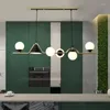 Chandeliers Kitchen Dining Tables Desks Room Pendant Fixture Home Decor Interior Lighting Black Modern Glass Ball Led Ceiling Chandelier