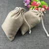 Smycken påsar multipel storlek vintage stil jute säckar dragkammare presentpåsar för smycken/bröllop/jul/födelsedagsförpackning linnepåse