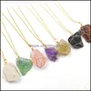 ペンダントネックレスIrregar Crystal Quartz Stone Reiki Healing Crystals Chakraネックレス