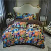 Set di biancheria da letto 4 pezzi King Size Colorful Bohemian Housse De Couette 220x240 Coton Raso Couvre Lit Boho Lenzuola matrimoniali Verde