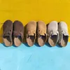 Designer Birkinstock Slippers Boken schoenen Cork Toe Slippers Damesschoenen All-Season Dragen Sen dames koeienhuid met platte bodem Boston Series