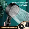 3 em 1 Conjunto de chuveiro de chuveiro chuveiro de banheiro de 5 velocidades com mangueira de chuveiro port￡til do banheiro