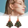 Hoop Earrings Real Christmas For Women Holiday Girls Bow Tree Snowflake Ears