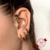 Hoopörhängen Trendig klassiker för kvinnor Delikat Micro Zircon Row 925 Sterling Silver Fine Jewelry Earlobe Piercing Ear Accessory