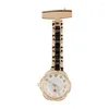 Pocket Watches Lady Grace Beauty Metal Portable Watch With Safety Clip Pendant Hanging Fob Relog Luminous Glow In Dark