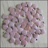 Charms Stone Natural 20mm Heart Shape Quartz Pingents Chakras Gem Fit Brincho