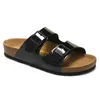 ドイツのスリッパのデザイナーBirkinstocks Boken Cork Slippers Arizona Boken Double-Button Women's Shoesは夏に13MTの外でカップルの男性のサンダルを着る