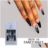 False Nails 30pcs fl er UV 젤 반짝이는 장식 디자인을위한 손톱 인공 팁 예술 가짜 확장 낙하 건강에 대한 기자