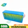 12V 60Ah Lifepo4 battery lithium with 80A BMS for inverter solar panel scooter backup power boat light