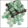 Charms Natural Stone ketting hart hangers groene aventurine edelsteen 20 mm voor vrouwen doe -het -zelf sieraden maken accessoires hjewelry drop d dhbif