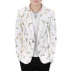 Herrar 2023 Spring Gilding Men Blazers Korean Slim Fit Business Day Jacketkläder Social Office Coat Streetwear Tops