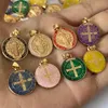 Подвески, 50 шт., религиозная многоцветная медаль Святого Бенедикта, католическая позолоченная медаль SB, монета, подарок Сан-Бенито 230220