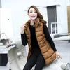 Gilet da donna Moda Casual Autunno Inverno Donna Gilet medio-lungo 2023 Plus Size 4XL Giù Capispalla sottile in cotone con cappuccio Q632