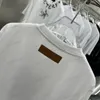 xinxinbuy Мужская дизайнерская футболка 23ss Парижский лист лотоса с буквенным принтом с коротким рукавом хлопок женский белый черный бежевый S-2XL