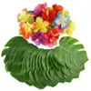 Decoratieve bloemen 6 stks kunstmatige tropische palmbladeren Hawaiian Luau feest zomer jungle thema decoratie bruiloft verjaardag huis tafel decor