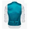 Мужские жилеты Teal Classic Silk Vest для мужчин изящный Slim Fit V-образный вырезок на зарезе, набор для отдыха.