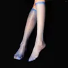 Women Socks 1 Pair Sexy Knee High Summer Ultra-thin Mesh Nylon Stockings Hosiery Girls Ladies Transparent Over Silk