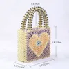 Bolsa de bolsa de malha feita ￠ m￣o Bolsa de noiva Bolsa Bride cor Love Lady Hand Tecida Bolsa de Cristal 230220