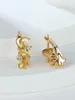 Hoop Earrings Cute Female Champagne Zircon Stone Vintage Hollow Crystal Boho Gold Color Wedding For Women