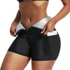 Kvinnors shorts bastu svett korta byxor för kvinnor hög midja bantningskomprimering termo träning kropp shaper lår