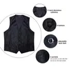 Men's Vests Silk Suit Vest Men Tuxedo Blazers Black Paisley Waistcoat Neck Tie Set Clothing Wedding Dress Jacket