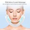 Face Massager EMS Lifting Device LED Pon Therapy Face Slimming TENS Pulse Massager Remove Double Chin VFace Shaped Cheek Lift Belt 230217