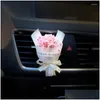 Décorations d'intérieur 2022 Bouquet Décoration De Voiture Par Clip Ornements Dans Diffuseur D'arôme Accessoires De Fleurs Séchées Filles Drop Delivery M Dhrip